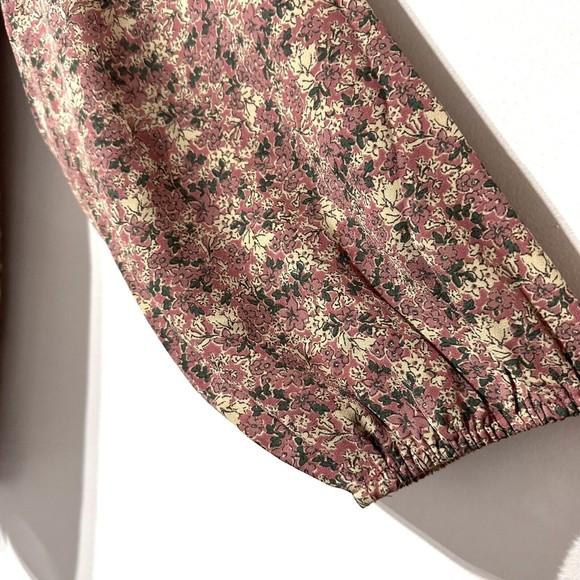 DR2 by Daniel Rainn Blouse Size 1X Pleated Tassels Ditsy Floral Mauve Top NWT - Picture 6 of 10